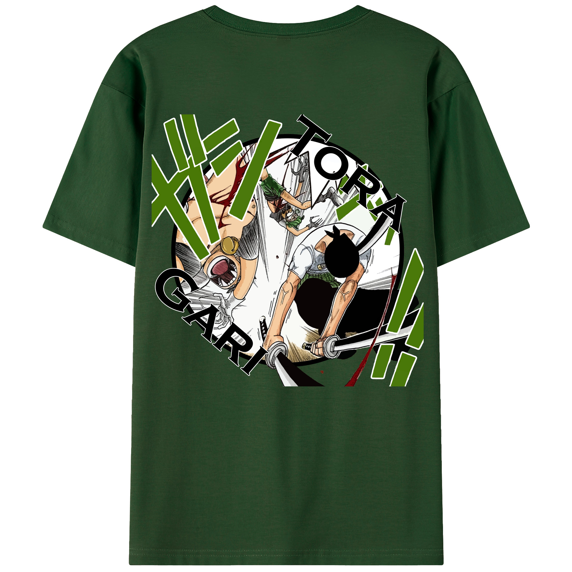 ワンピース ロロノア・ゾロ ONE PIECE Roronoa Zoro 綿100％半袖Tシャツ（背面プリント）
